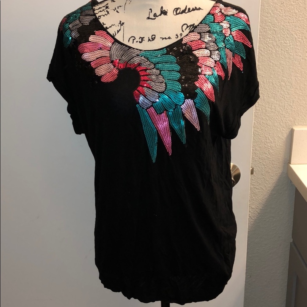 Sequin off the shoulder Shirt